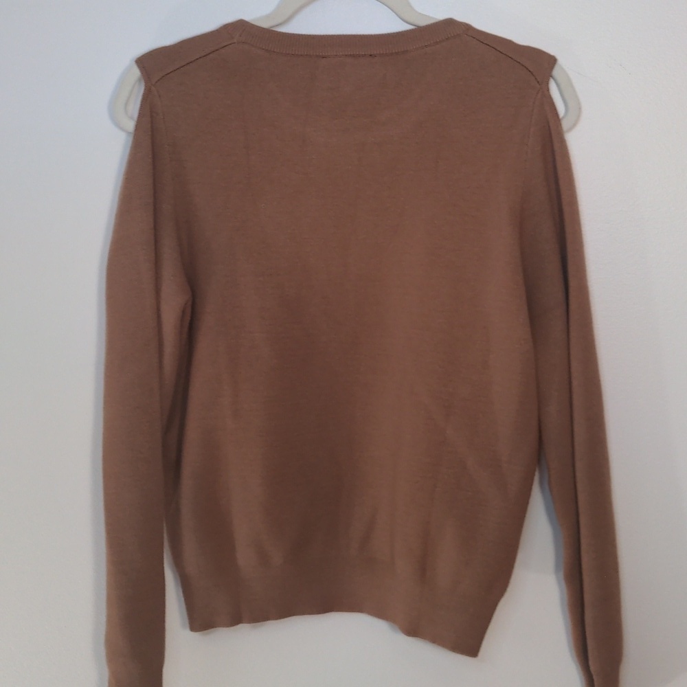 Monrow Supersoft Cut Out Camel Knit Sweater Small - Picture 9 of 9